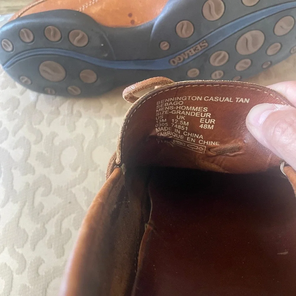 Sebago Bennington Casual Tan Leather Driving Mocs Loafers Mens 13M 74851